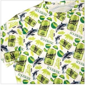 Garage Beer It’s Exotic Lime & Dolphin Print Tshirt - Silly Crazy Shirt 2XL
